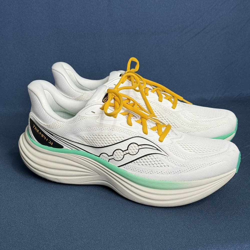 Saucony Triumph 24 S100997-1043 Athletic Sneaker Men's 13 White Mesh Gym Jogging